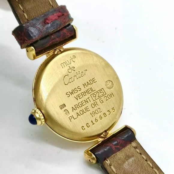 Cartier Must Vermeil 1902 Sv 925 23mm Quartz Watch - Picture 7 of 9